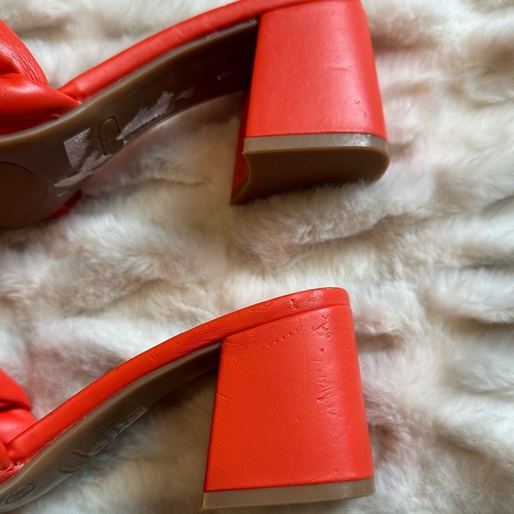 Nine West Orange Block Heel Braided Sandals - Picture 8 of 9